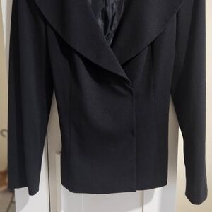 Calvin Klein Collection Black Tailored Blazer with Dramatic Lapels